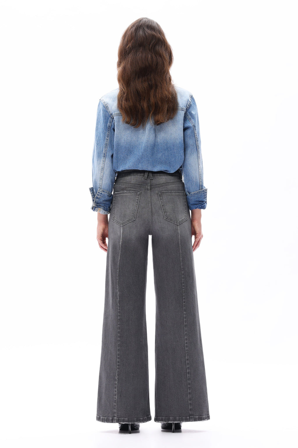 Gray High Rise Wide Leg