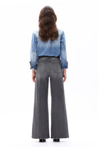 Gray High Rise Wide Leg