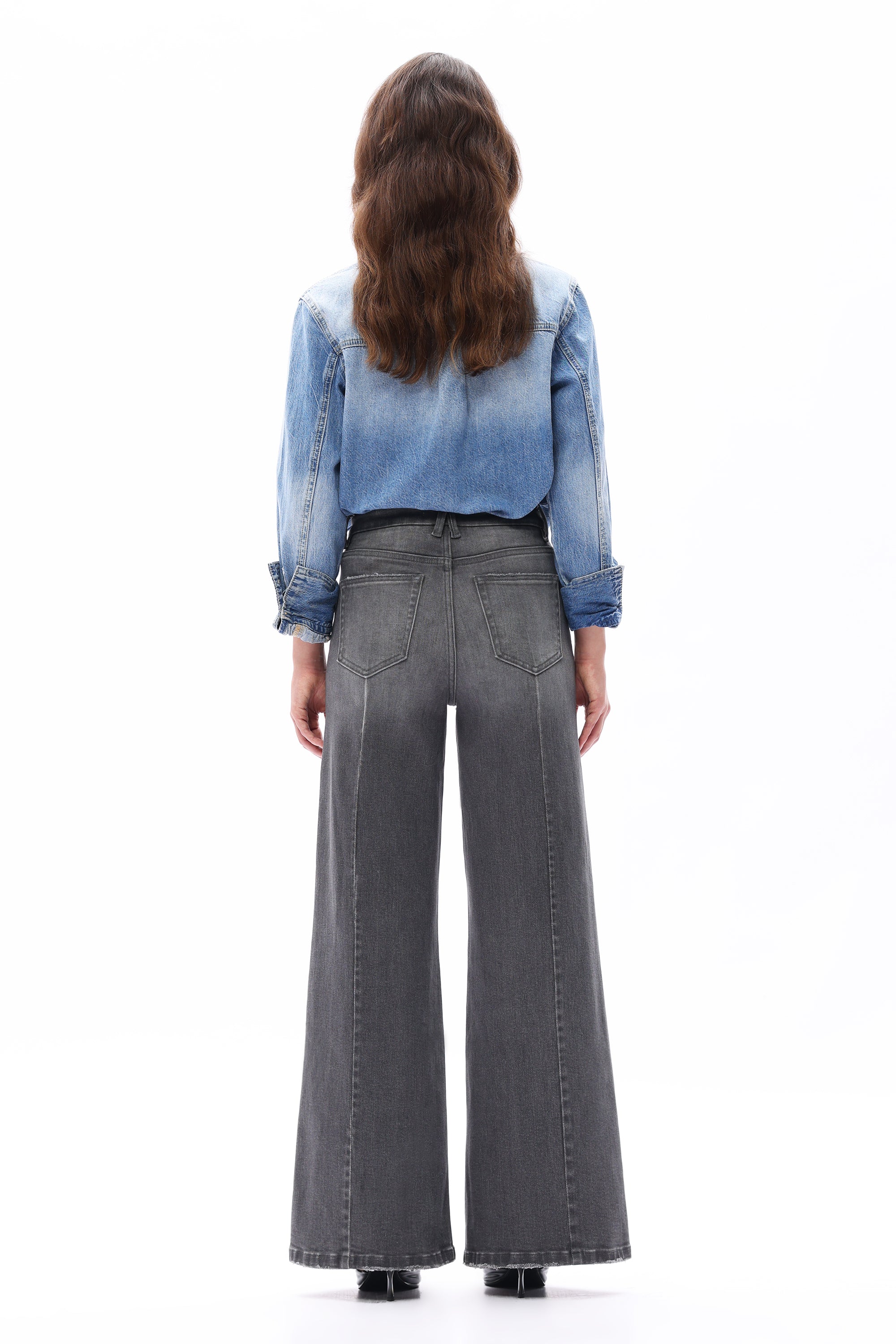 Gray High Rise Wide Leg
