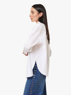 Cinched Cuff Poplin Shirt