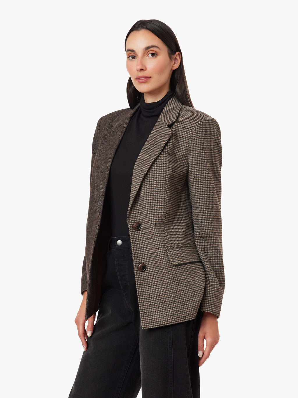 Herringbone Mix Blazer Coat