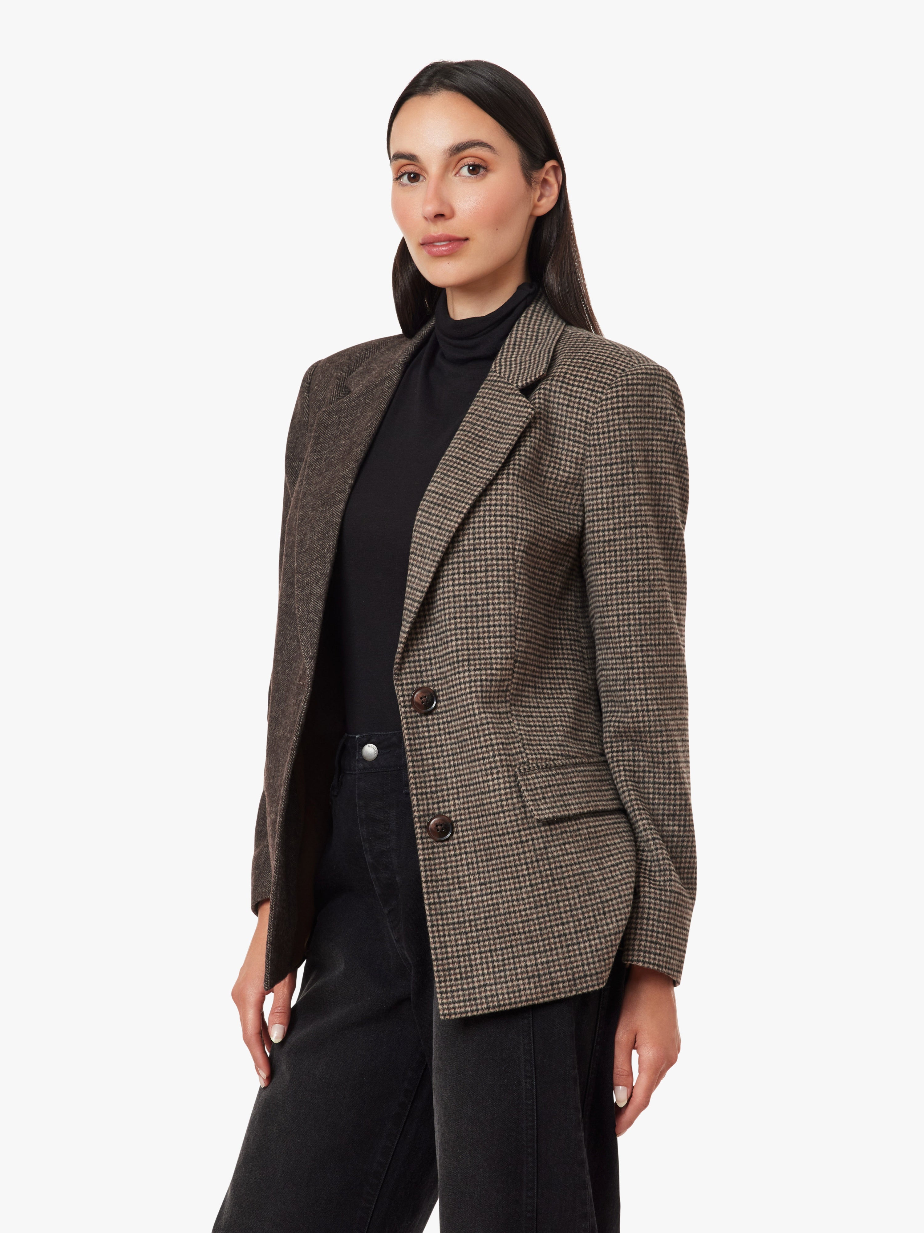 Herringbone Mix Blazer Coat