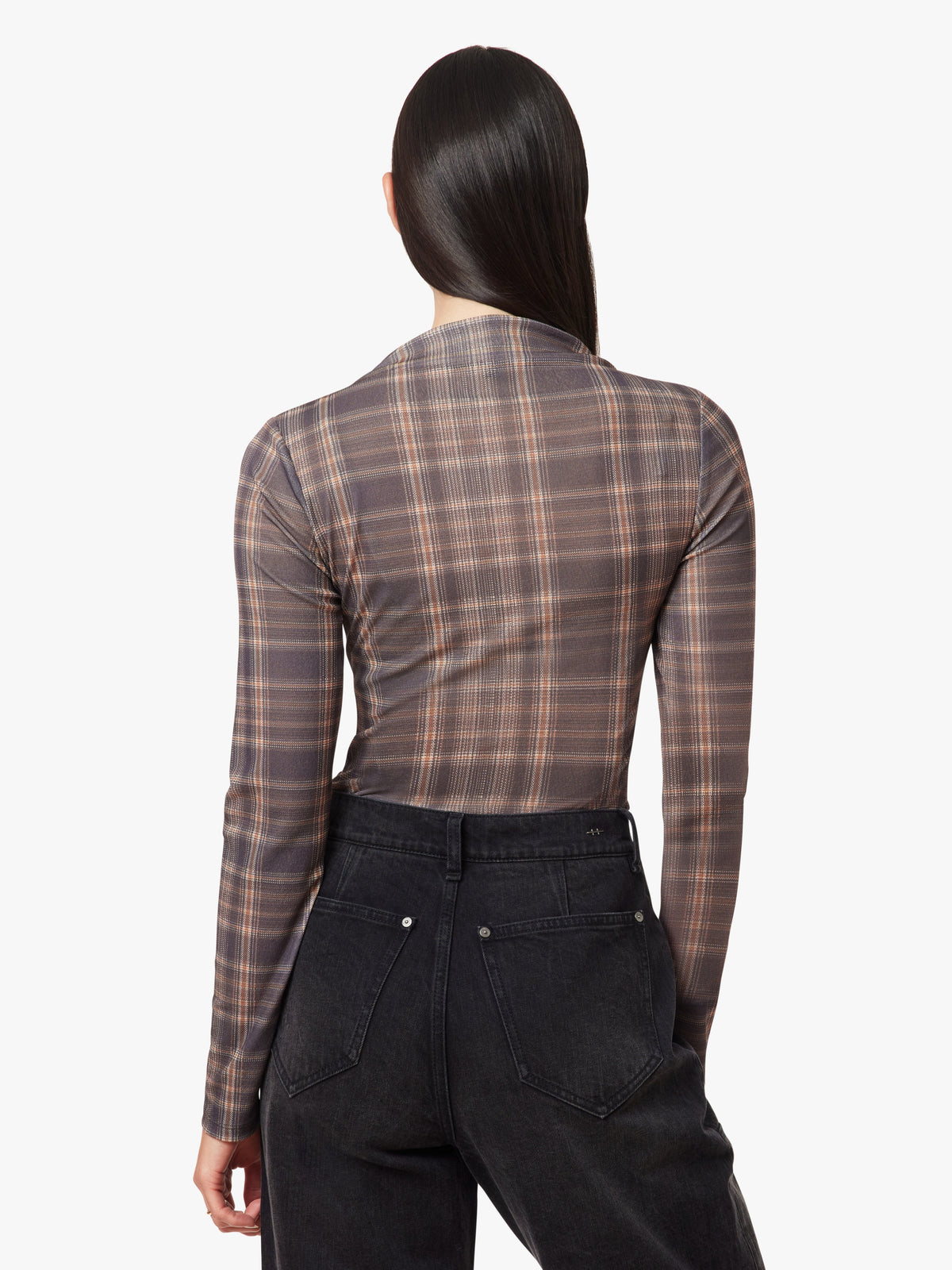 Plaid Turtleneck Top