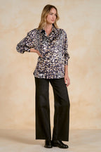 Geometric Satin Button Down