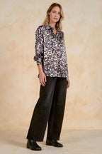 Geometric Satin Button Down