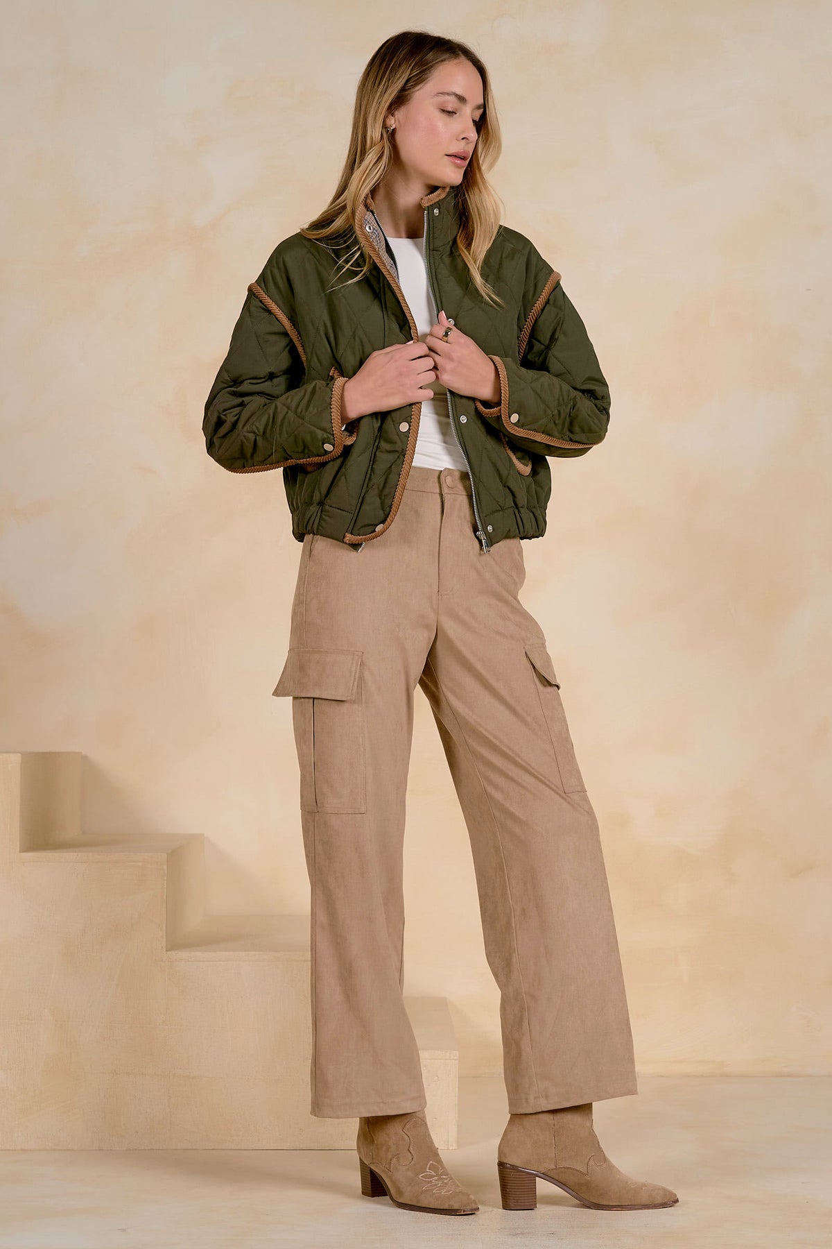 Corduroy Trim Jacket
