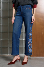 Hongkong Embroidered Straight Leg