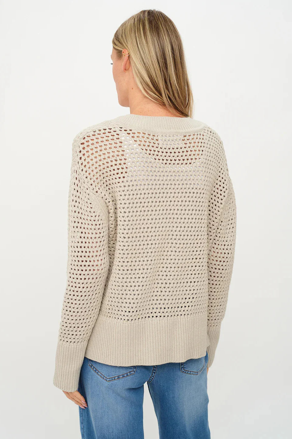 Cameron Crochet V-Neck Sweater