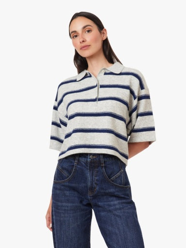 Striped Rugby Polo Sweater