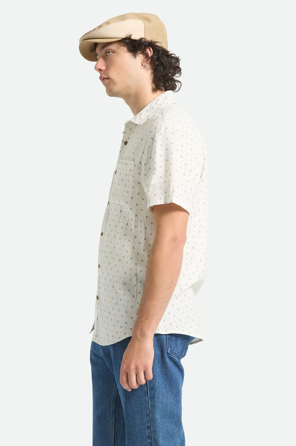 Charter Slub Shirt-Off White Micro Geo